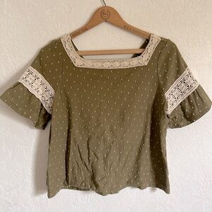 Maeve by Anthropologie Embroidered Lace Top